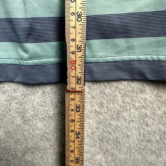 Southern Marsh Bermuda Performance Polo Men's Size L Stripes Davis Slate Mint - Picture 7 of 8